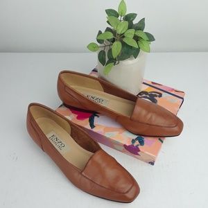 Enzo Angiolini Brown Leather Slip On Flat 8N